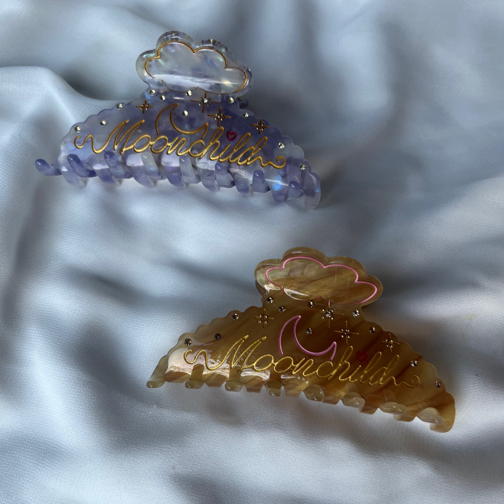 M O O N C H I L D hair claw Gold - Witte Art