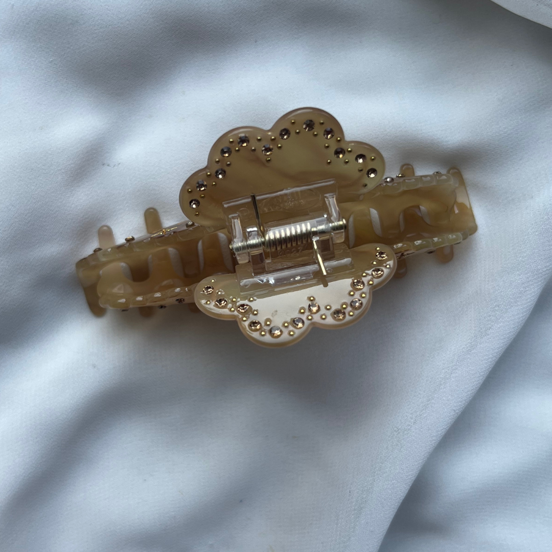 M O O N C H I L D hair claw Gold - Witte Art