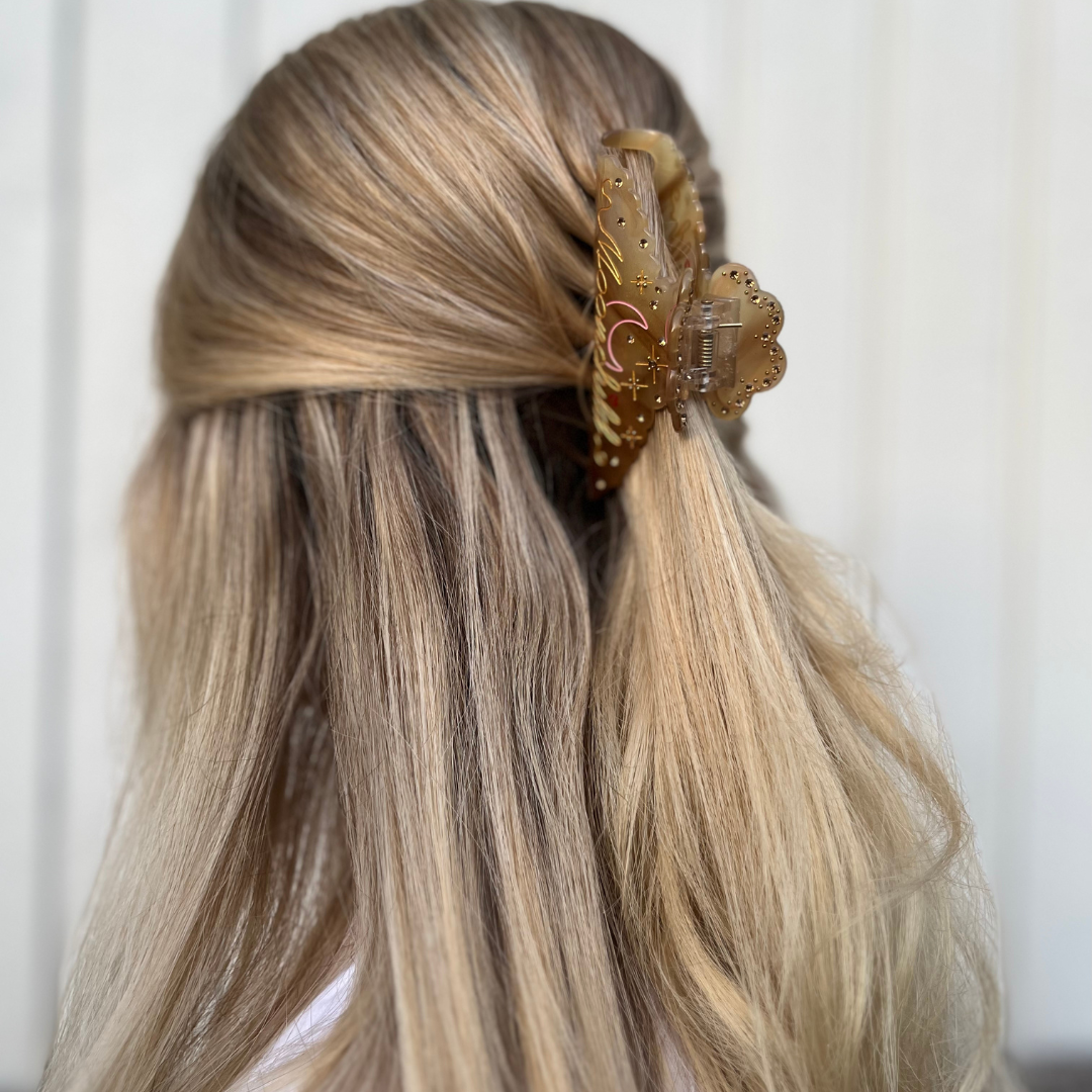 M O O N C H I L D hair claw Gold - Witte Art