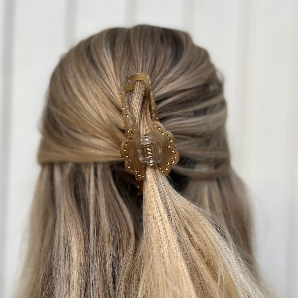 M O O N C H I L D hair claw Gold - Witte Art