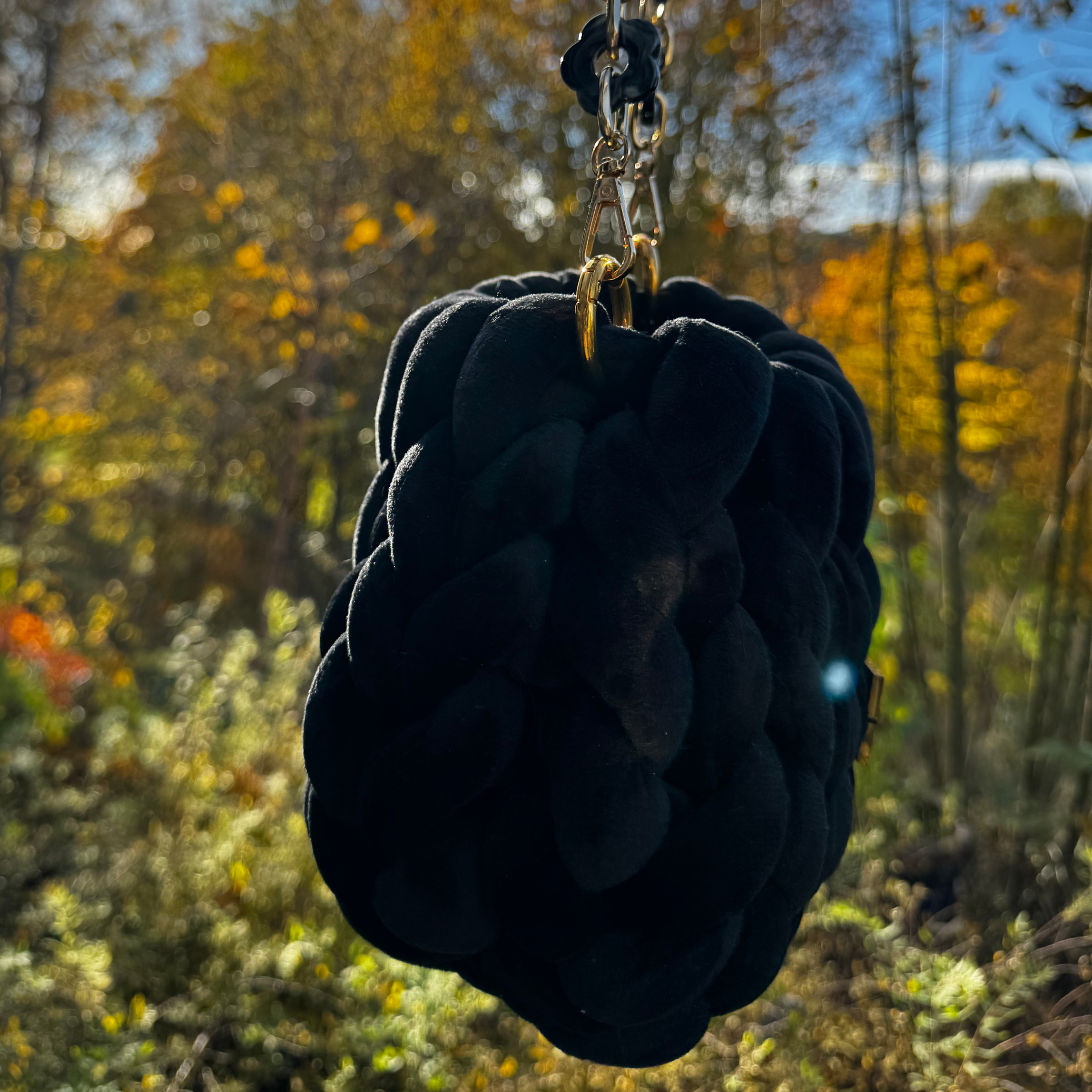 Bubble Bag Black with flower chain