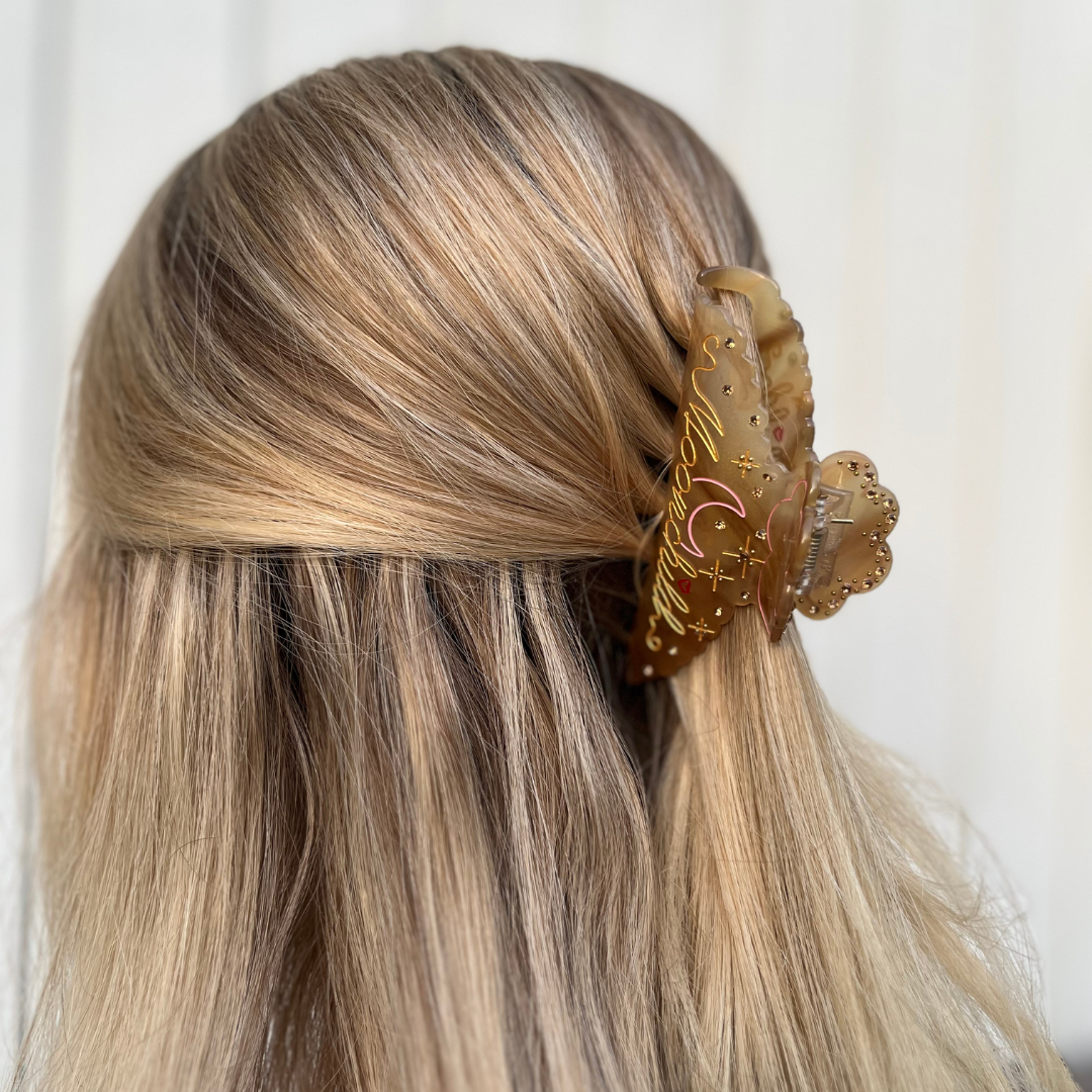 M O O N C H I L D hair claw Gold - Witte Art