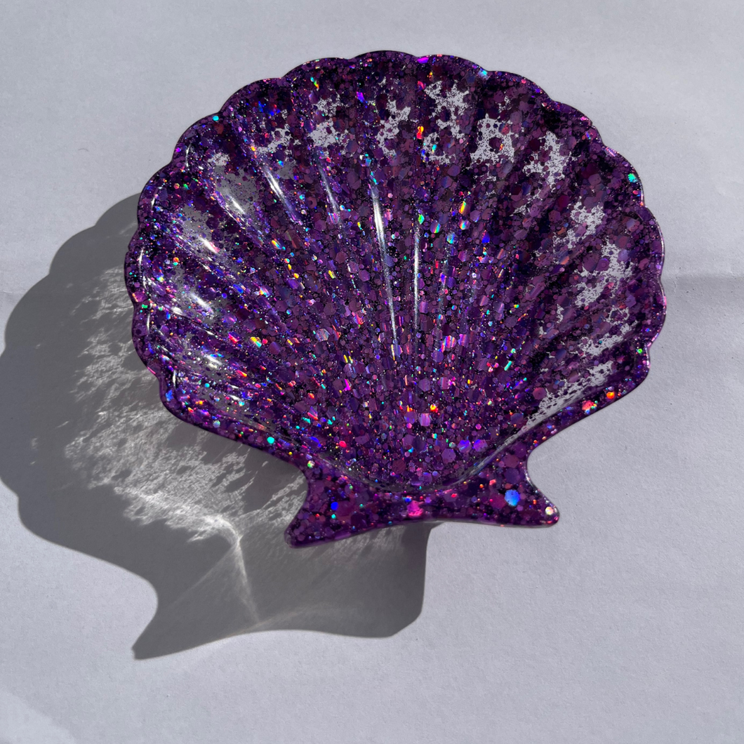 S H E L L Y Tray Purple Glitter - Witte Art