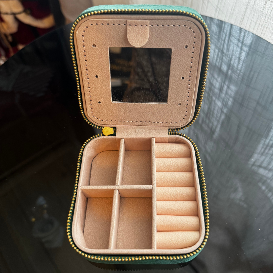 D A L I A  Personalized Travel jewelry box with name Deluxe - Green