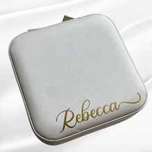 Load image into Gallery viewer, Personalized Travel jewelry box with name - White - Witte Art
