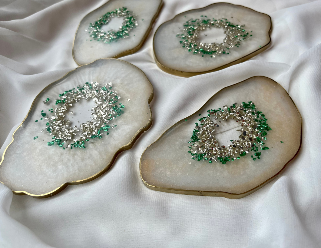 Coasters Geode White - Witte Art