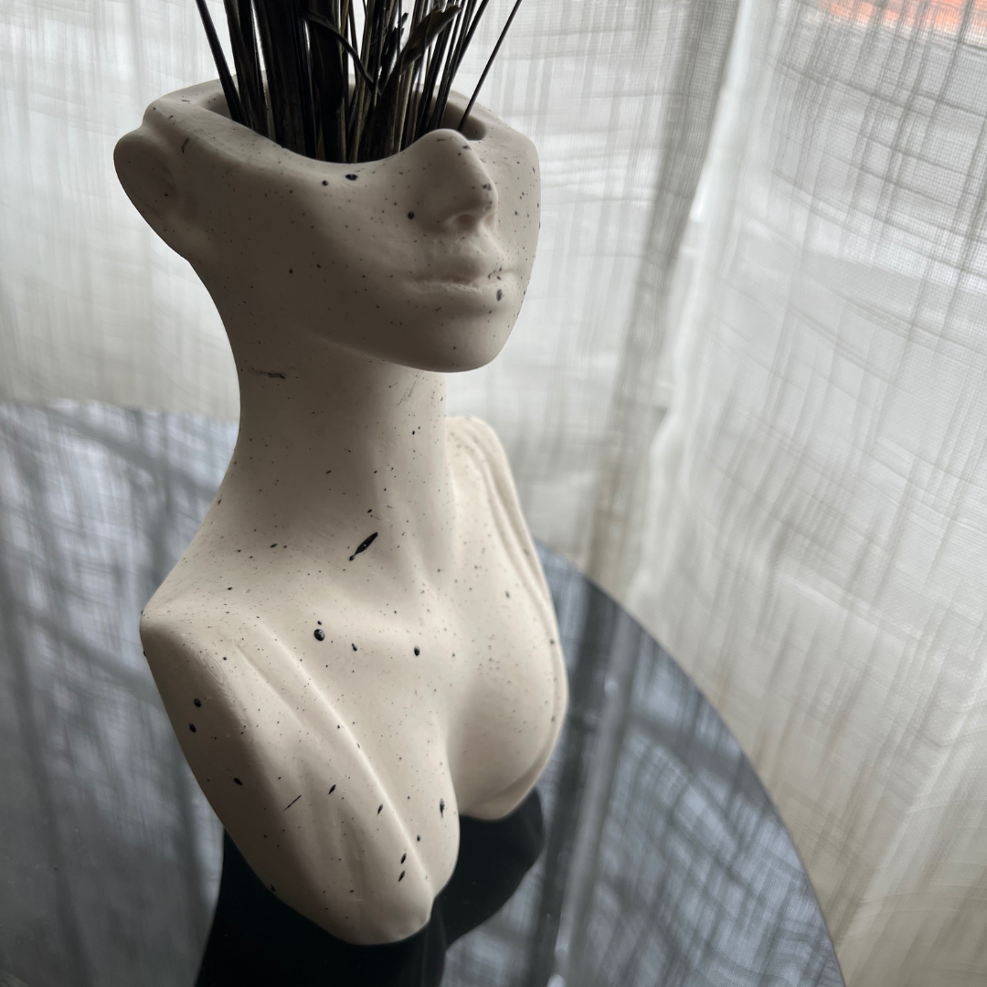 V A L E R I A Vase White and Black - Witte Art