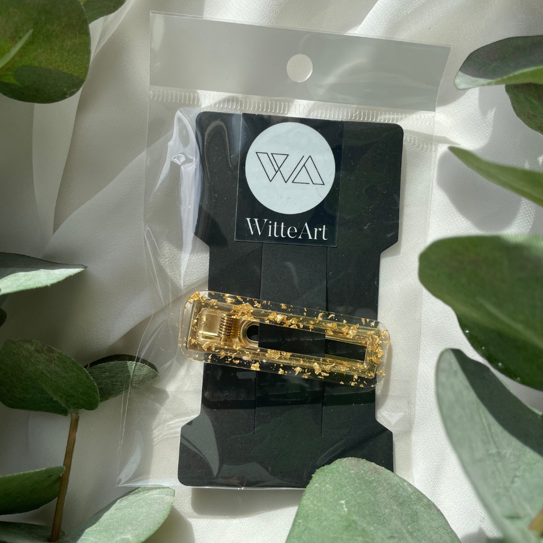 A M Y  Hair clips Gold Dust - Witte Art