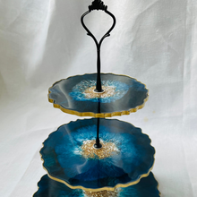 Load image into Gallery viewer, T I R A Three-tier Tray Turquoise and Gold - Witte Art
