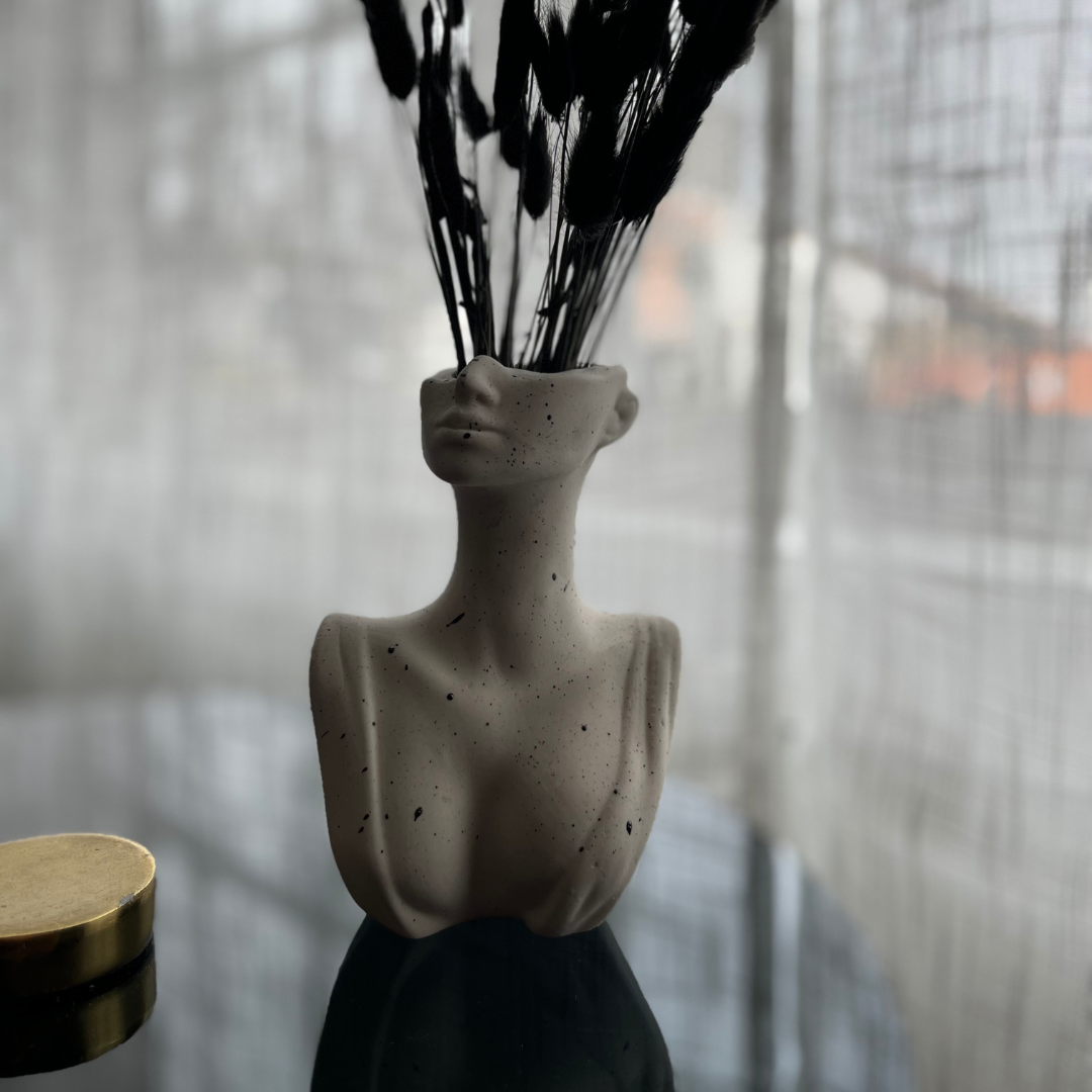 V A L E R I A Vase White and Black - Witte Art