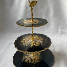 Load image into Gallery viewer, T I R A Three tier tray black and gold - Witte Art
