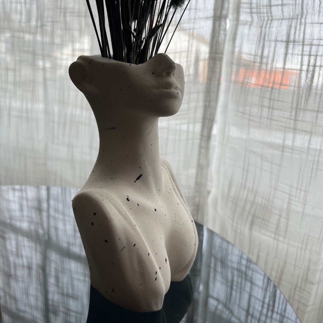 V A L E R I A Vase White and Black - Witte Art