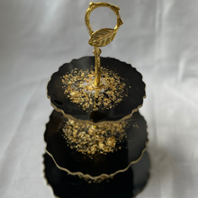 Load image into Gallery viewer, T I R A Three tier tray black and gold - Witte Art
