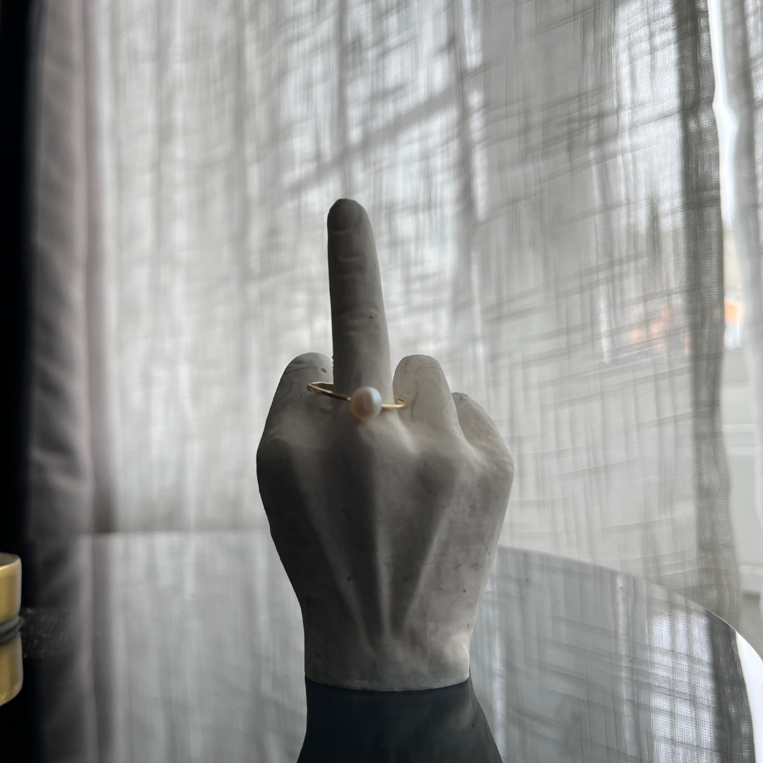 F U Ring holder White Marble - Witte Art