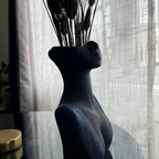 V A L E R I A Vase Black with blue glitter - Witte Art
