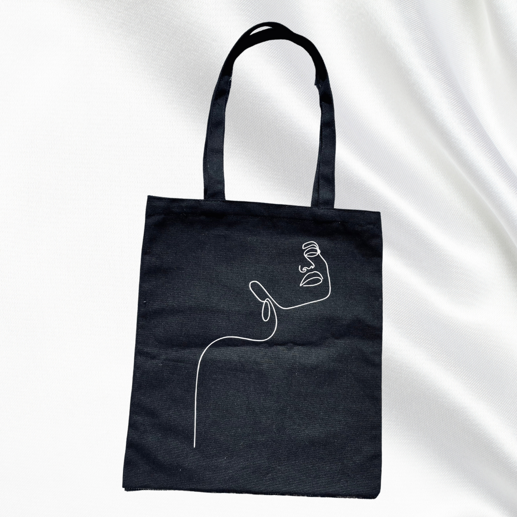 M A Y A  Line art tote bag - Witte Art