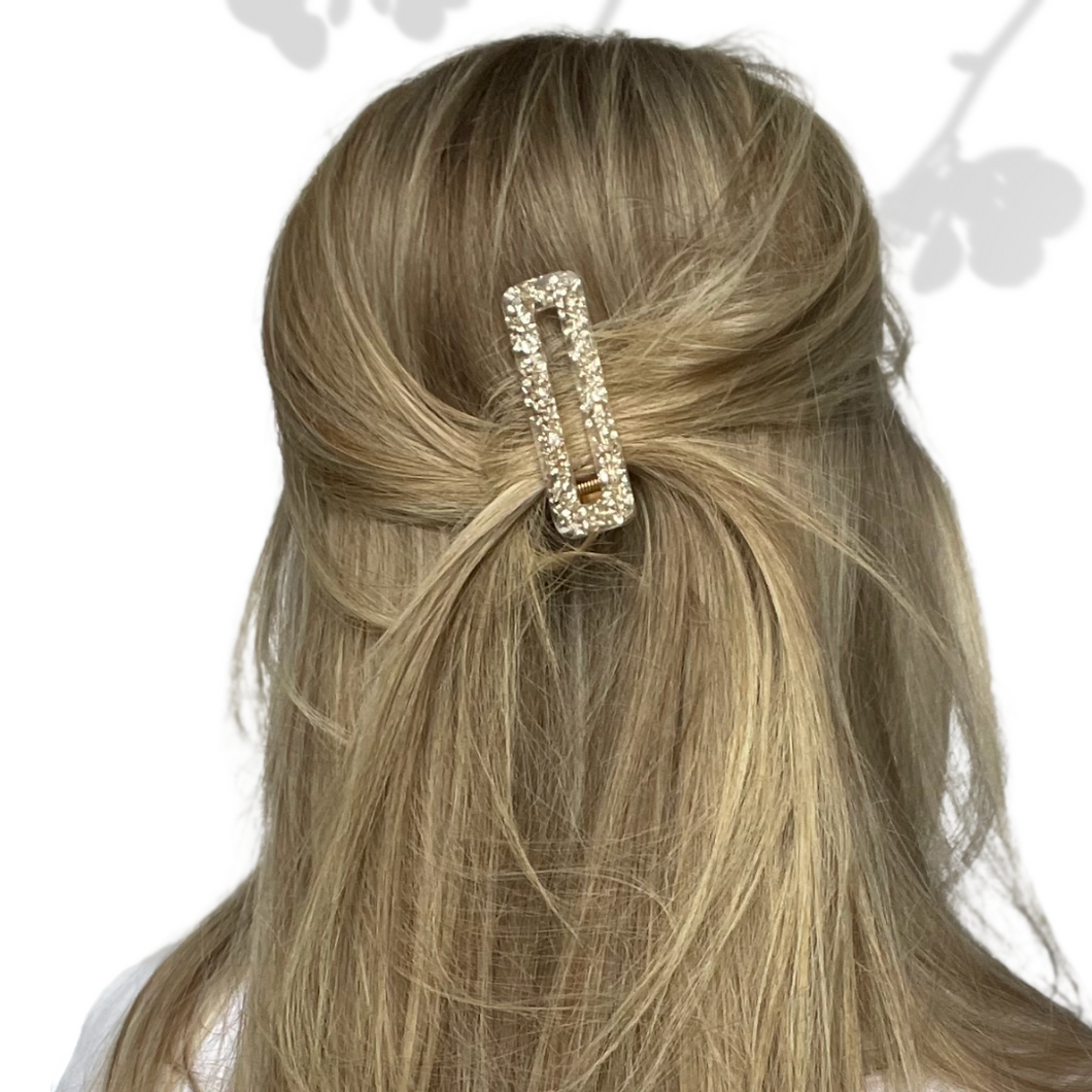 A M Y  Hair clips Gold and White - Witte Art