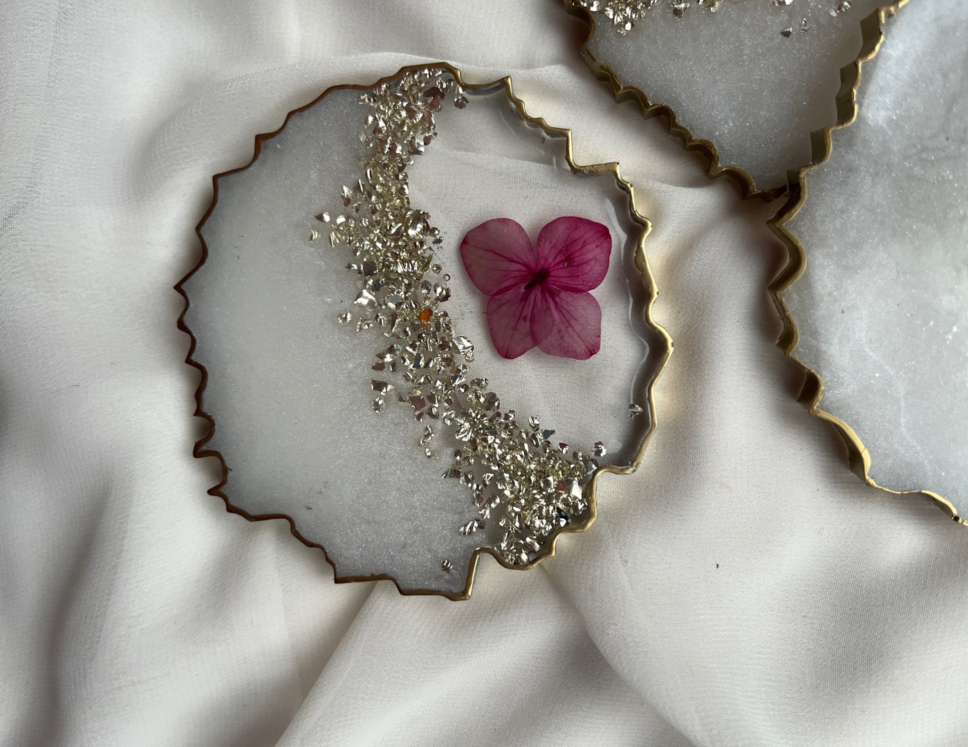 Coasters Flora Pink - Witte Art