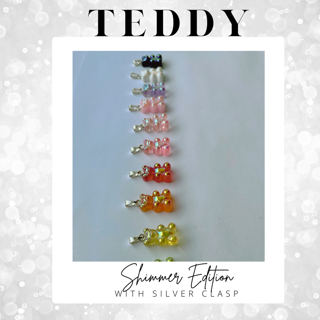 T E D D Y  gummy bear necklace Shimmer Edition - Silver - Witte Art