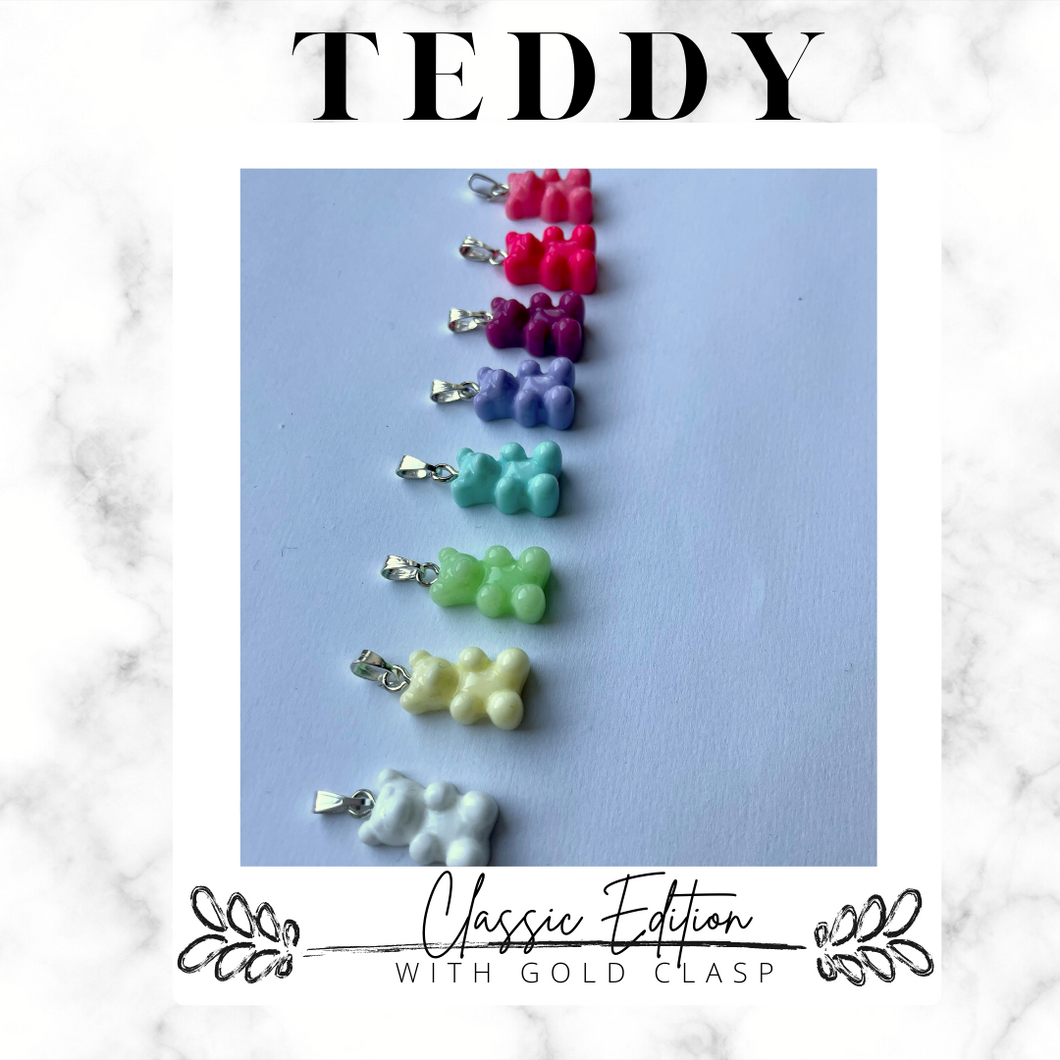 T E D D Y  gummy bear necklace Classic edition - Silver - Witte Art