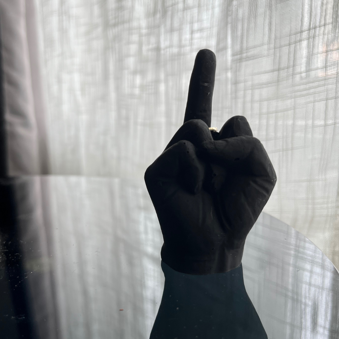 F U Ring holder Black - Witte Art