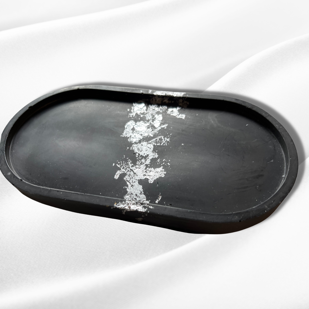 A L Y A Tray Black with Silver dust - Witte Art