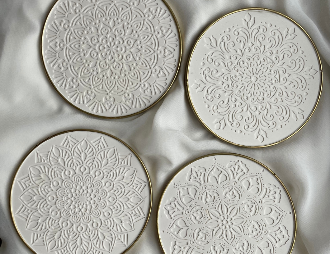 Coasters Mandala White - Witte Art