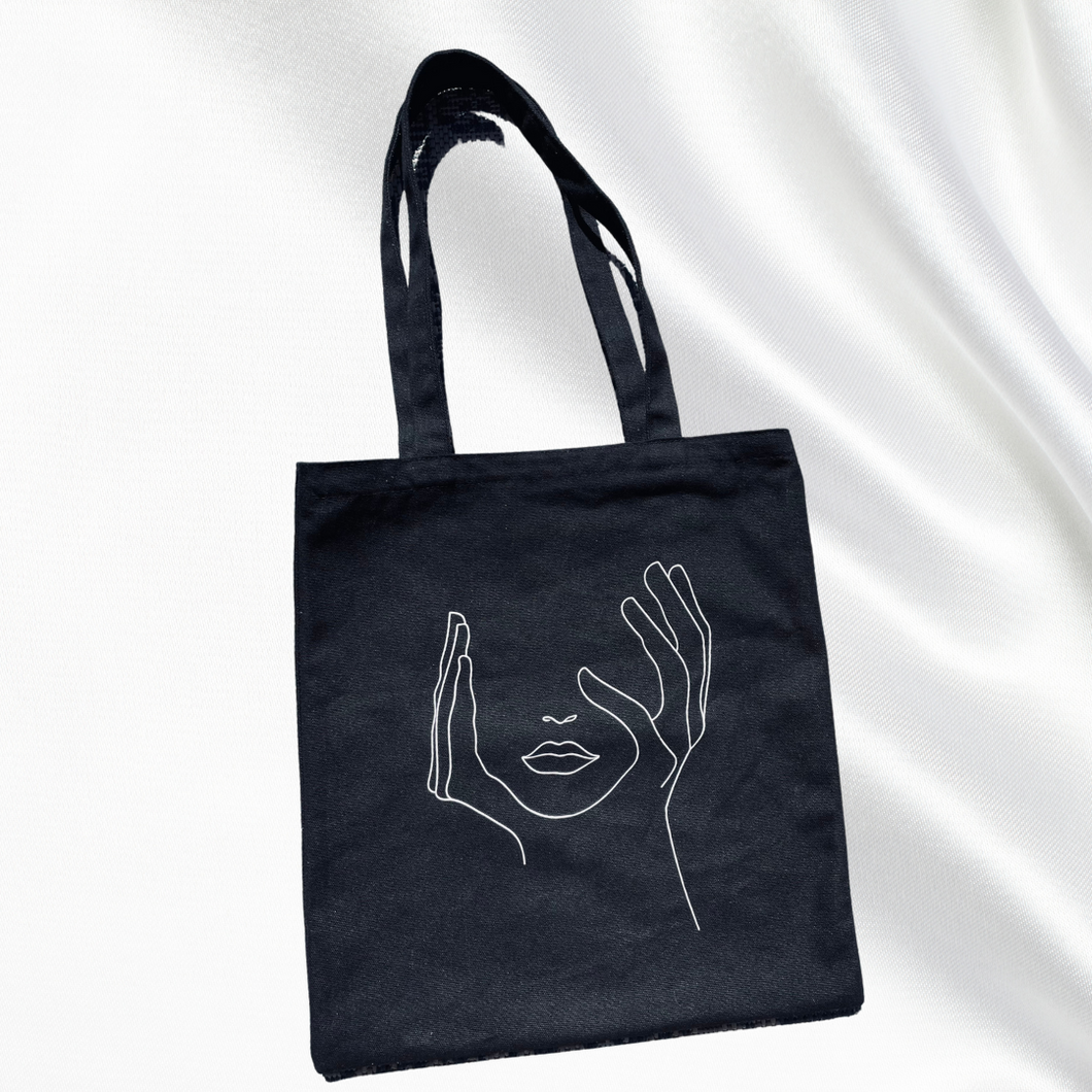 M A D I  Line art tote bag - Witte Art