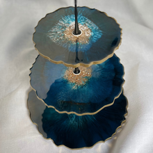 Load image into Gallery viewer, T I R A Three-tier Tray Turquoise and Gold - Witte Art
