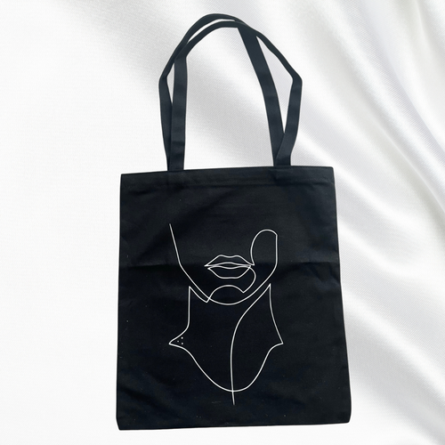 M I R A  Line art tote bag - Witte Art