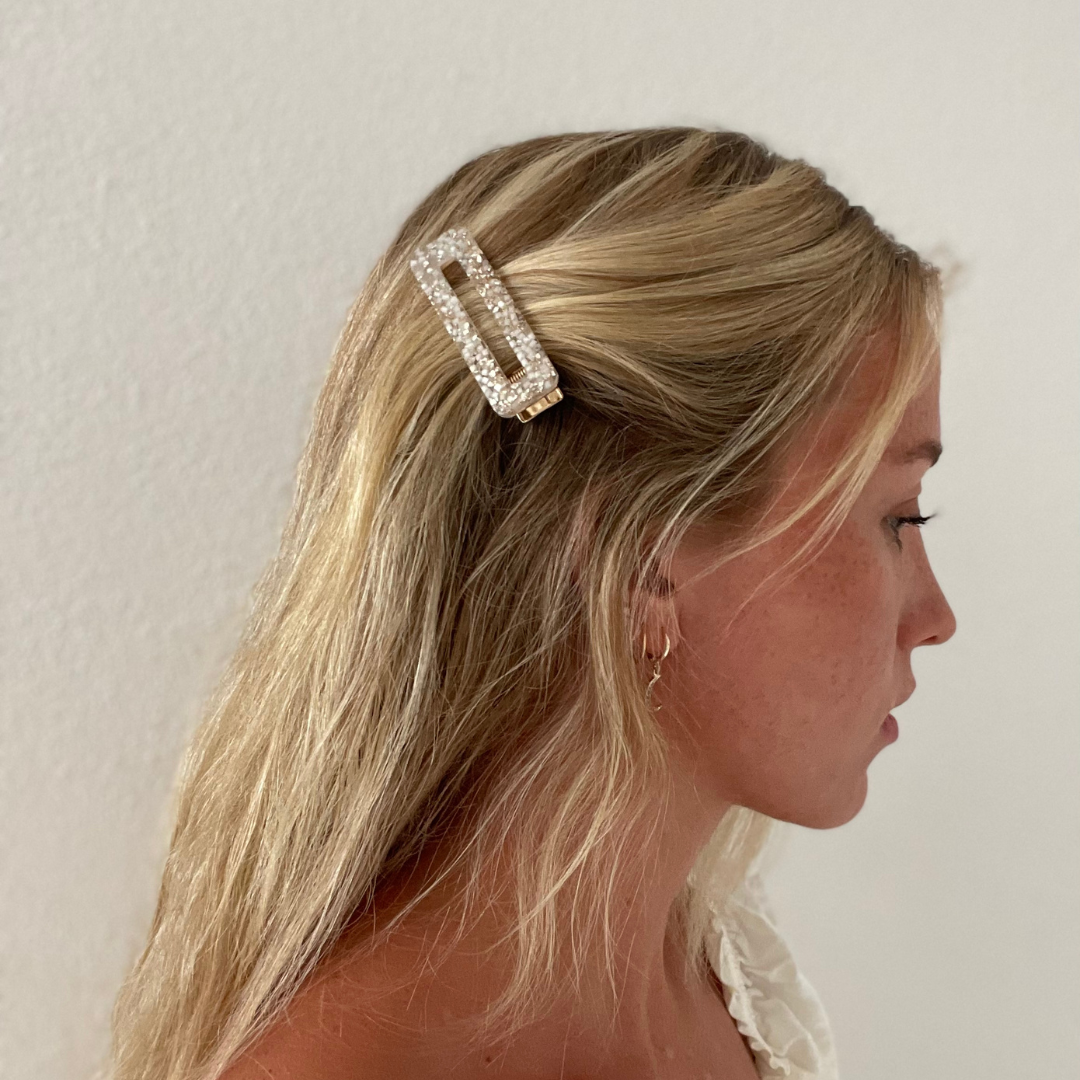 A M Y  Hair clips Gold - Witte Art