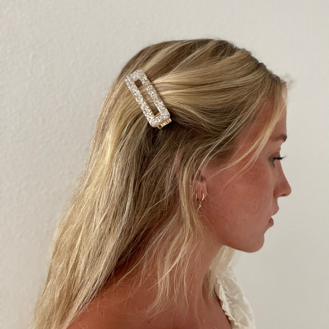 A M Y  Hair clips Gold - Witte Art