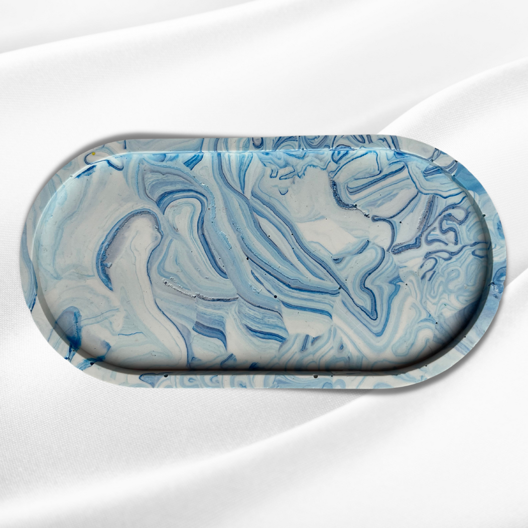 A L Y A Tray Blue marble - Witte Art