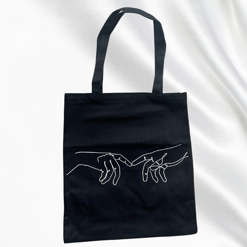 V I N C I  Line art tote bag - Witte Art