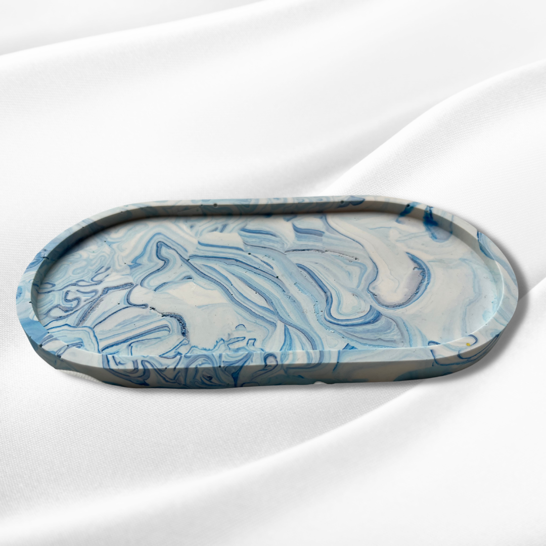 A L Y A Tray Blue marble - Witte Art