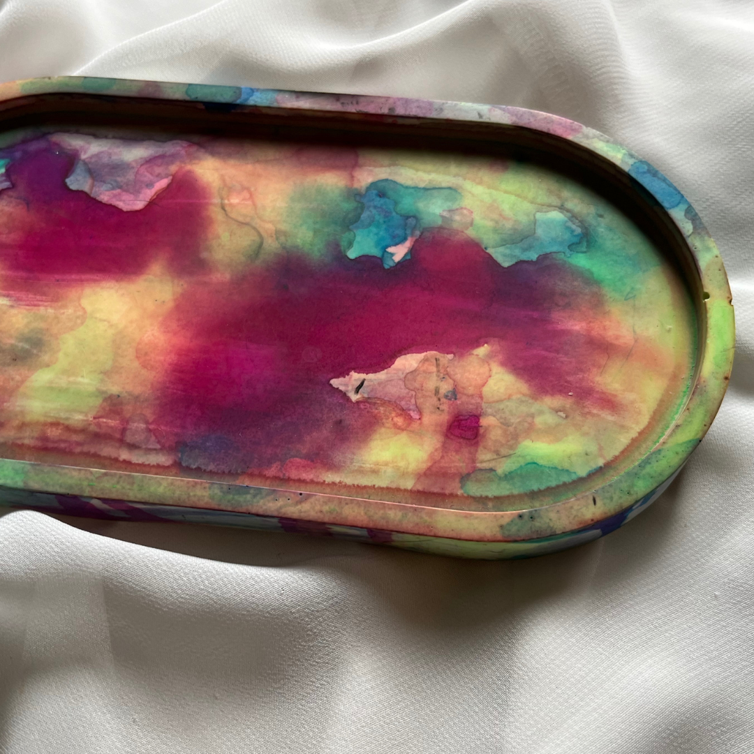 A L Y A Tray Watercolor - Witte Art