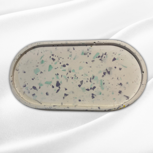 A L Y A White Tray with Purple and Turquoise Terrazzo - Witte Art