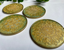 Load image into Gallery viewer, A L V A  Mandala Coasters Mint green - Witte Art
