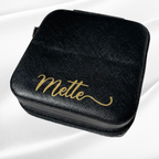 Personalized Travel jewelry box with name - Black - Witte Art