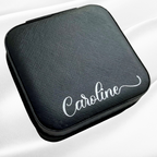 Personalized Travel jewelry box with name - Black - Witte Art