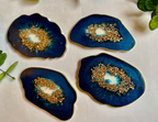 Coasters Geode Blue - Witte Art