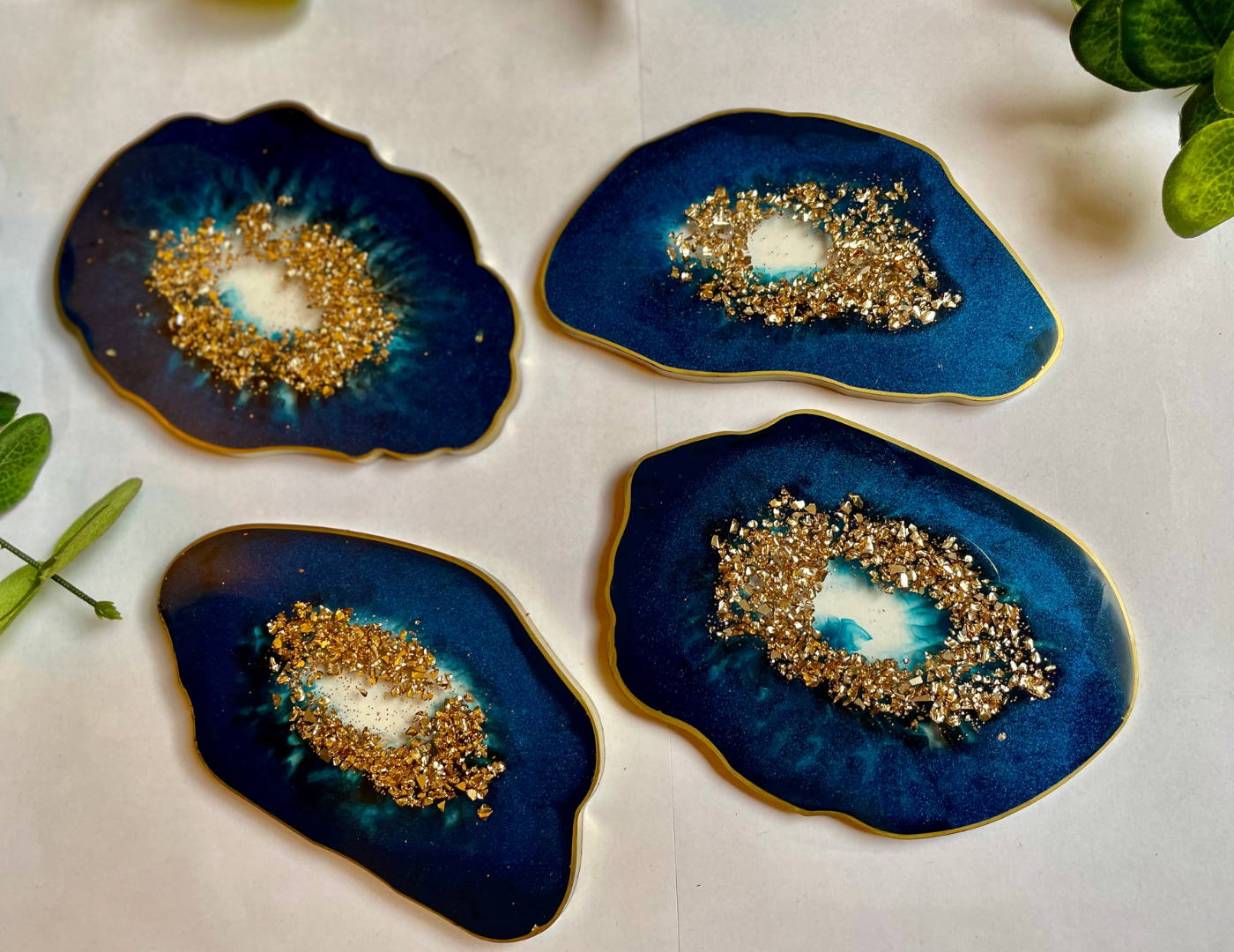 Coasters Geode Blue - Witte Art