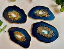 Load image into Gallery viewer, Coasters Geode Blue - Witte Art
