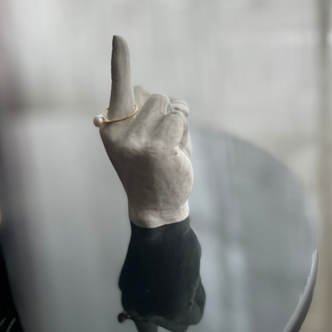 F U Ring holder White Marble - Witte Art