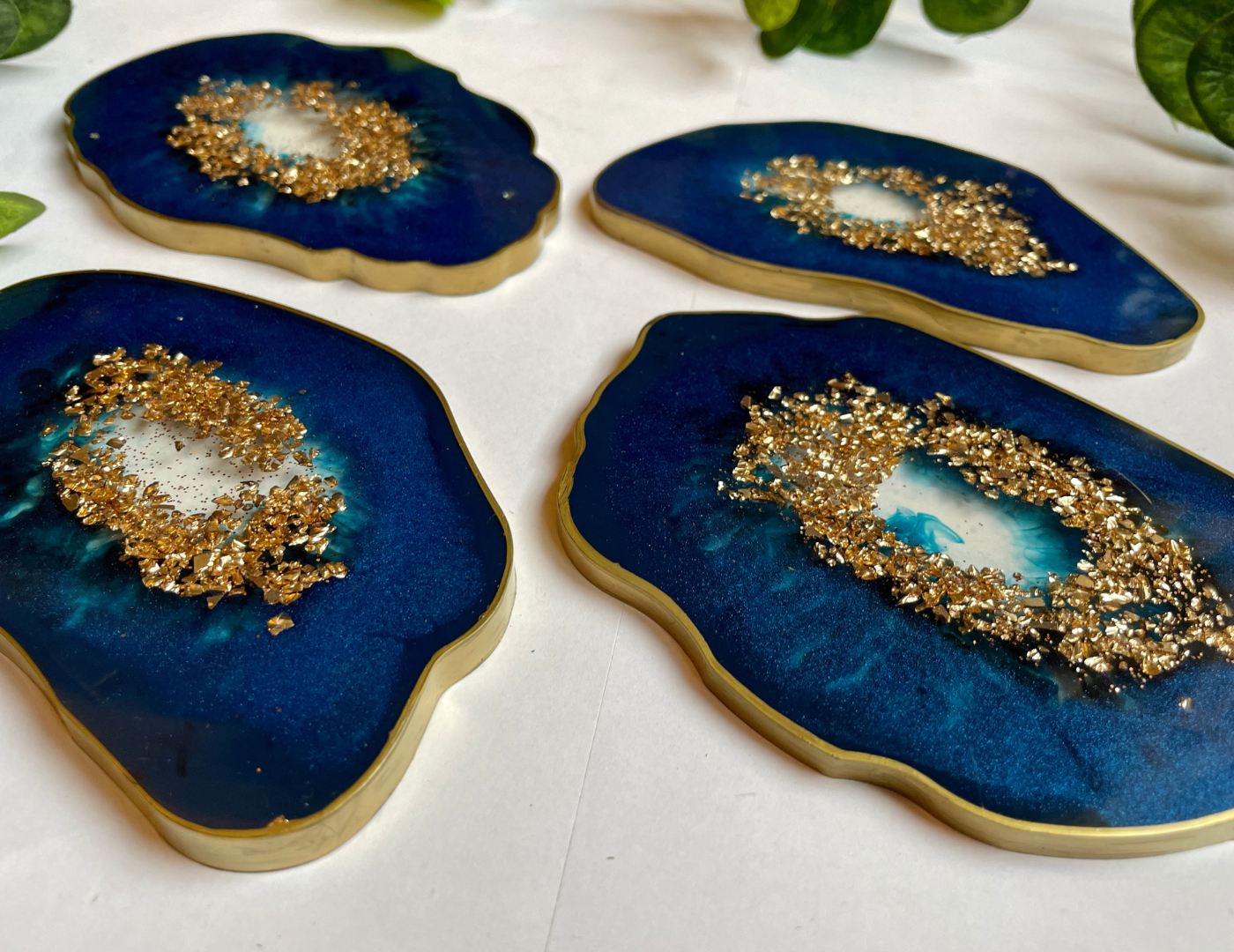 Coasters Geode Blue - Witte Art