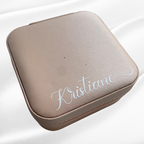 Personalized Travel jewelry box with name - Pink - Witte Art