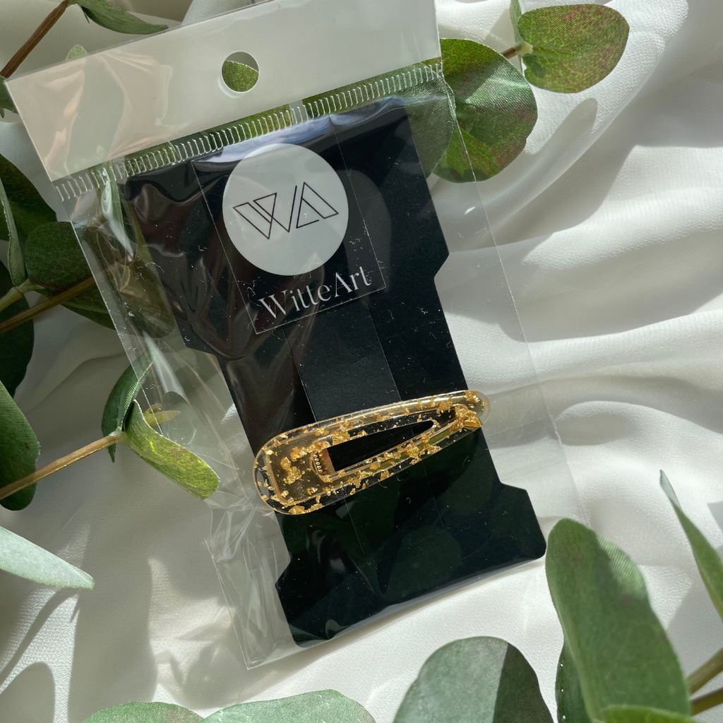 A L L Y  Hair clip Gold Dust triangle - Witte Art
