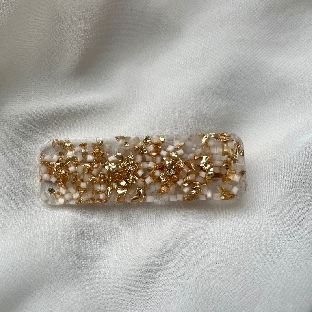 E L L A  Hair clips Gold and White - Witte Art