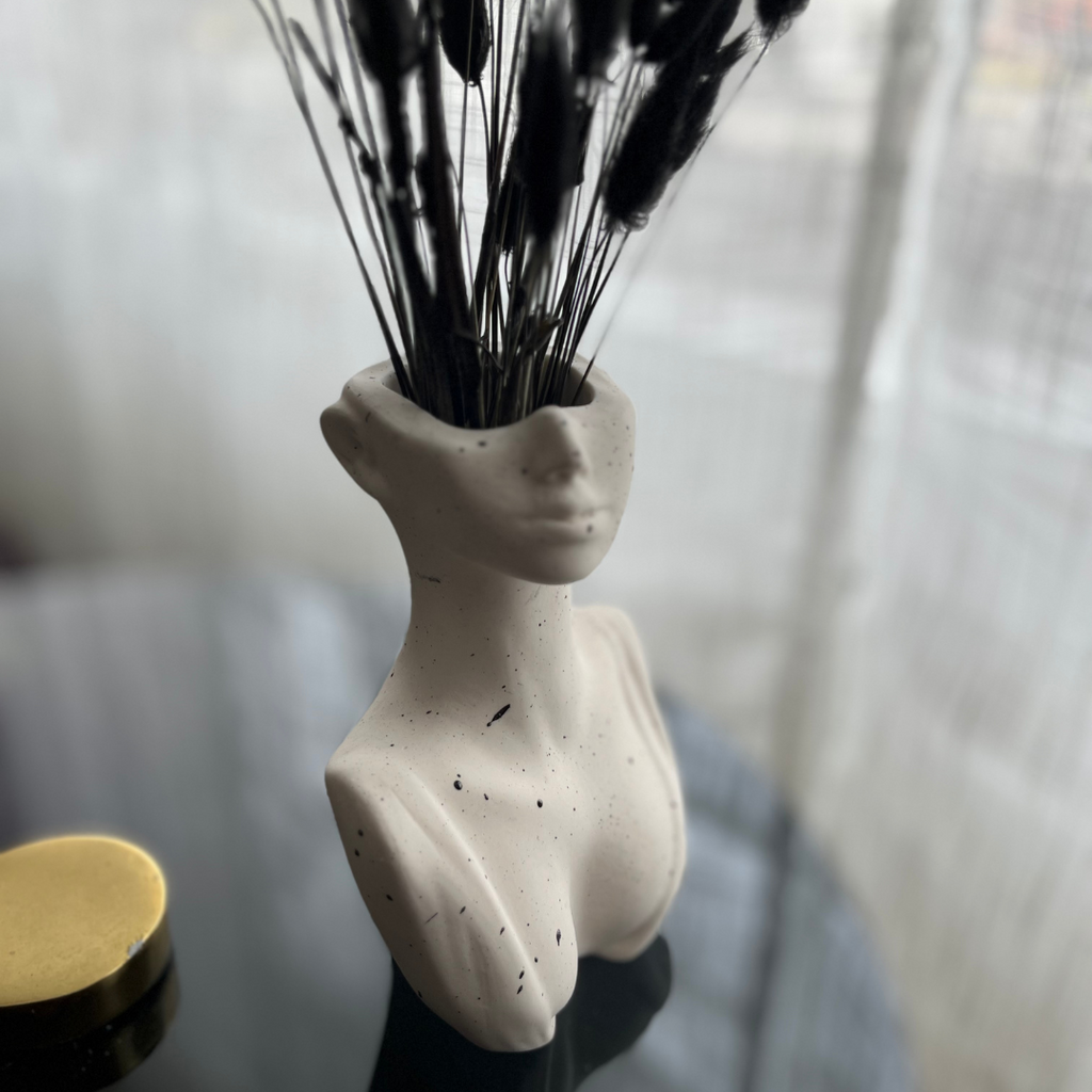 V A L E R I A Vase White and Black - Witte Art
