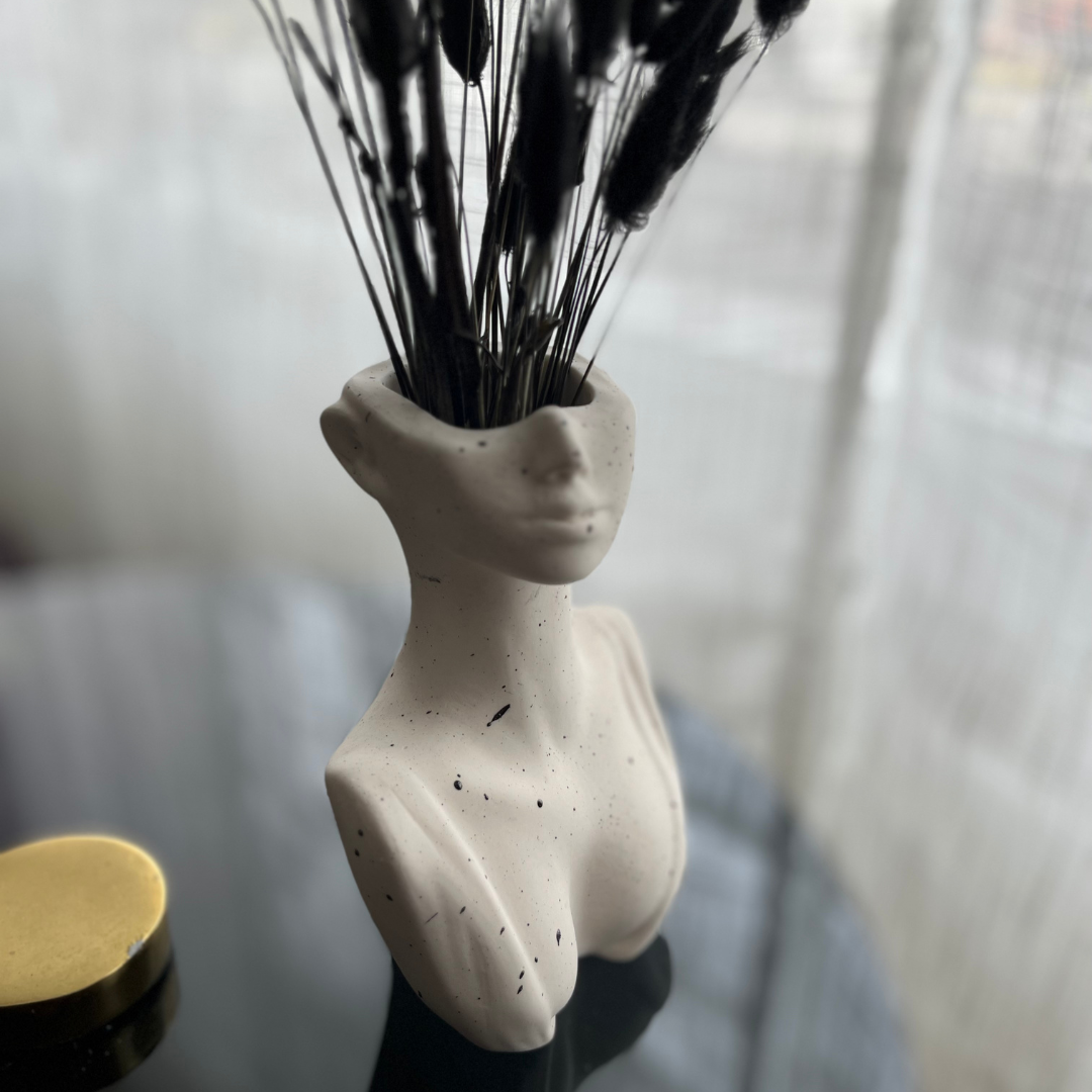 V A L E R I A Vase White and Black - Witte Art